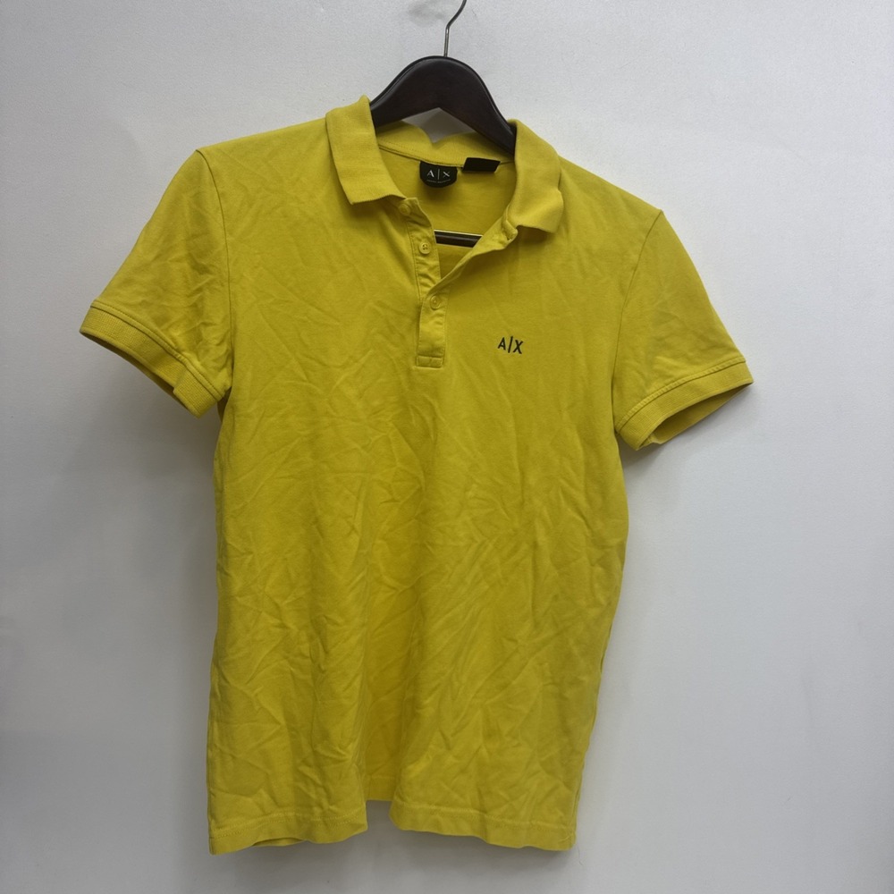 Armani Exchange Polo Shirt Boys Medium Short Sleeve Yellow